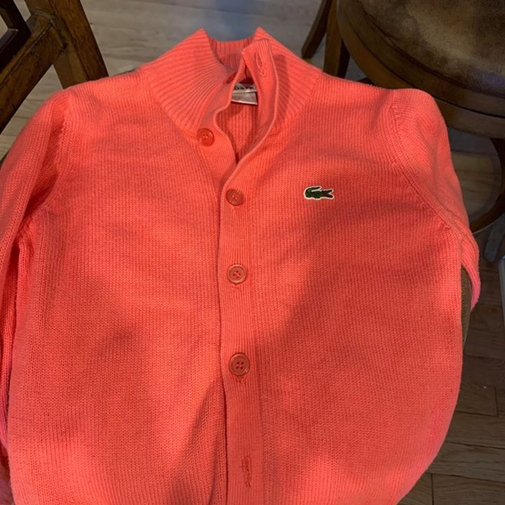Girl Lacoste Buttoned Sweater SZ 6
